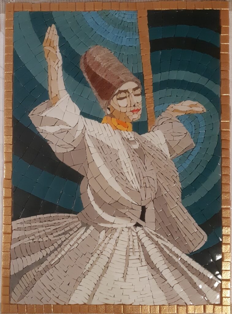 Œuvre artistique unique fait à la main d'une danseuse soufie qui nous accompagne dans le monde spirituel de soufisme.